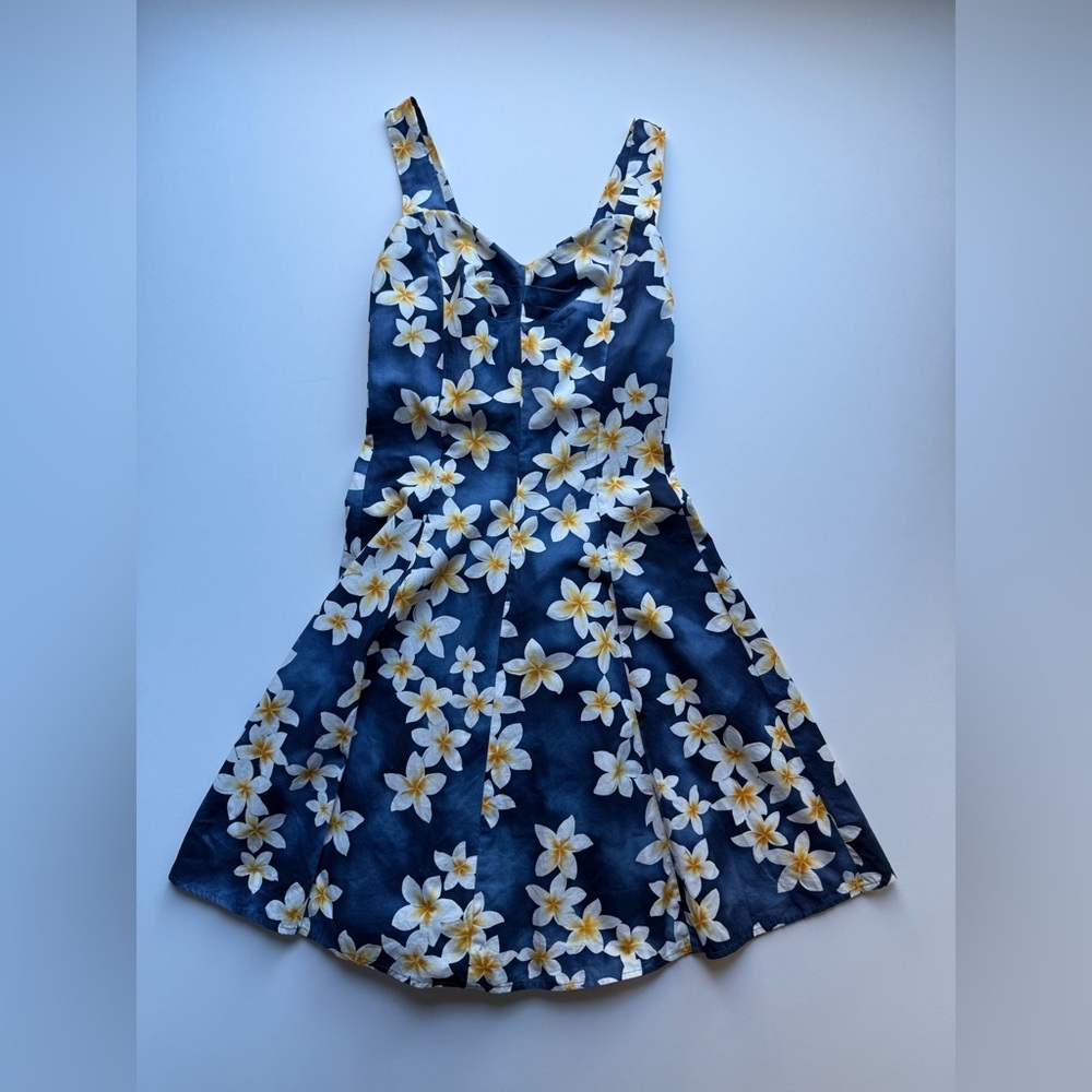 ROYAL CREATIONS Floral Blue Dress 👗 💙 🌸 🏝️ 🌊 100% COTTON ✅ - Picture 2 of 16